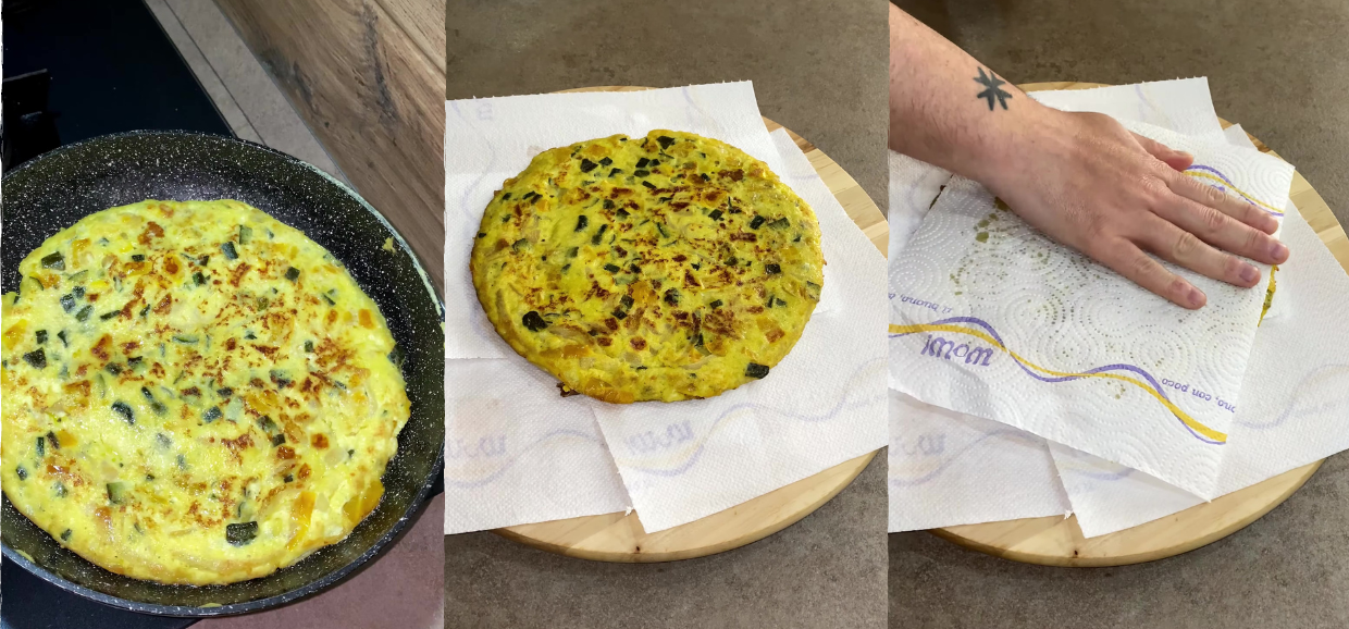 Frittata di peperoni, zucchine e cipolle