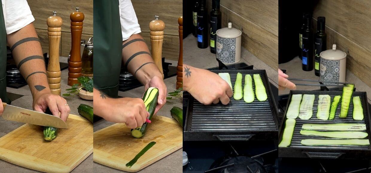 Spiedini di zucchine filanti con pancetta e primo sale